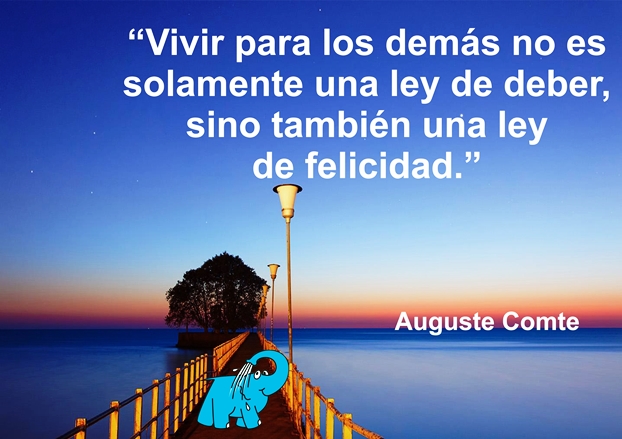 Una Enseñanza de Auguste Comte en La Frase del Día del Elefante Azul de Avilés